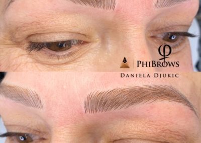 Microblading PhiBrows à Lausannes - Traitement Avant / Après